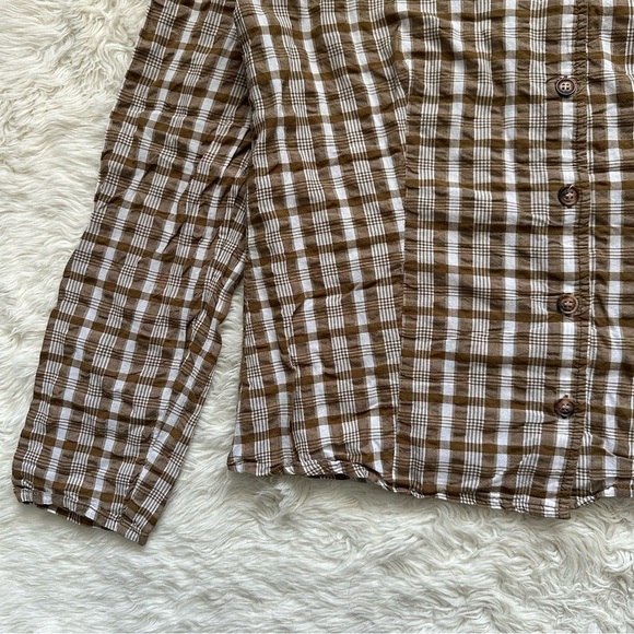 Madewell Shirt Westover Top Button Front in Sandown Plaid Weathered Olive 6 - Picture 7 of 12